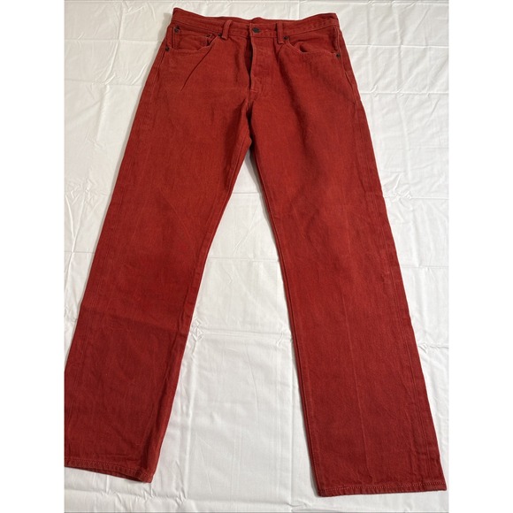 VTG Levi's 501 XX  Men's Denim Red Jeans Made in USA Size 33x32) Button Fly - Picture 1 of 6